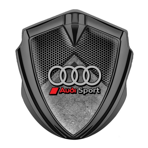 Audi Emblem Trunk Badge Graphite Reverse Hex Base Sport Logo