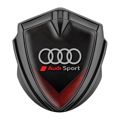 Audi Emblem Self Adhesive Graphite Dark Strokes Red Fin Edition