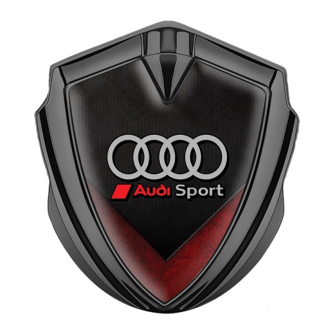 Audi Emblem Self Adhesive Graphite Dark Strokes Red Fin Edition