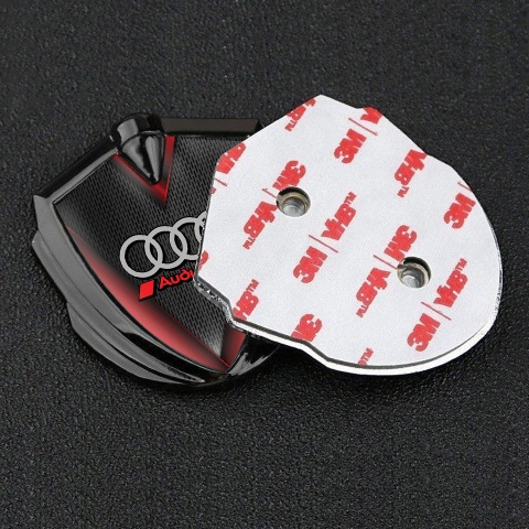 Audi Bodyside Emblem Badge Graphite Dark Mesh Crimson Elements Motif