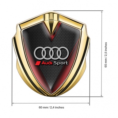 Audi Bodyside Emblem Badge Gold Dark Mesh Crimson Elements Motif