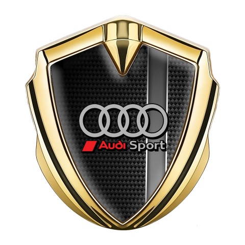 Audi Bodyside Emblem Self Adhesive Gold Black Carbon Sport Motif