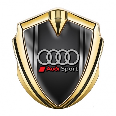 Audi Metal Emblem Self Adhesive Gold Metal Frame Sport Grey Rings