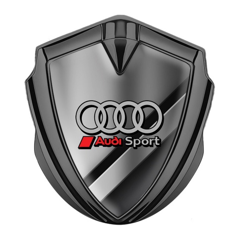 Audi Metal 3D Domed Emblem Graphite Polished Metal Sport Design