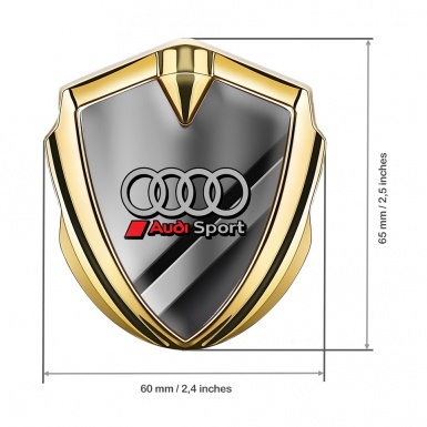 Audi Metal 3D Domed Emblem Gold Polished Metal Sport Design