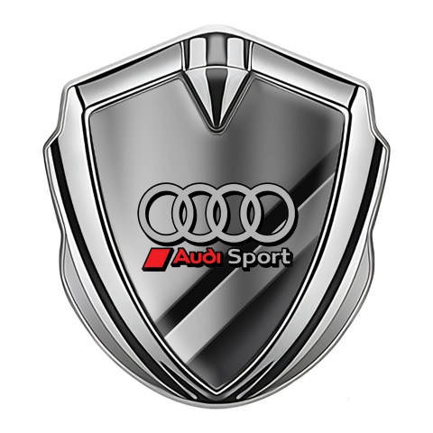 Audi Metal 3D Domed Emblem Silver Polished Metal Sport Design