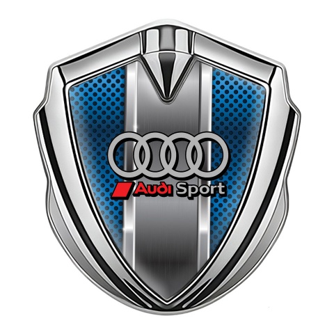 Audi Bodyside Badge Self Adhesive Silver Sapphire Blue Sport Rings