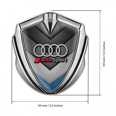 Audi Emblem Badge Self Adhesive Silver Strike Elements Sport Racing