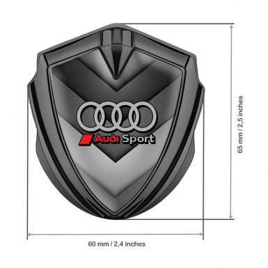 Audi Emblem Fender Badge Graphite Greyscale Arrows Red Sport Edition