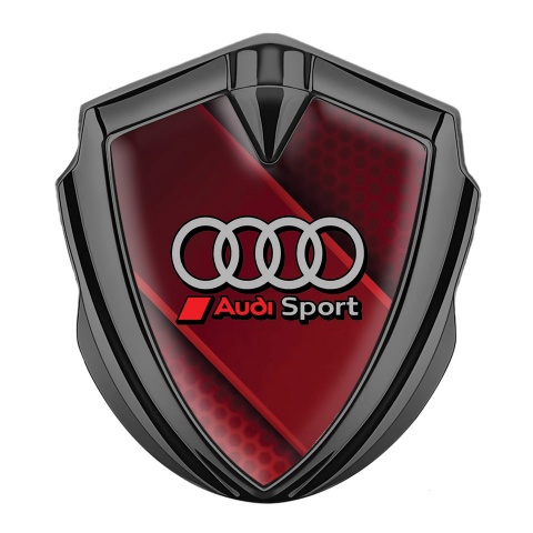 Audi Emblem Trunk Badge Graphite Red Line Sport Rings Logo Design