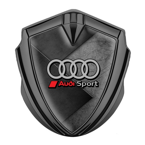 Audi Emblem Self Adhesive Graphite Tarmac Texture Racing Rings Edition