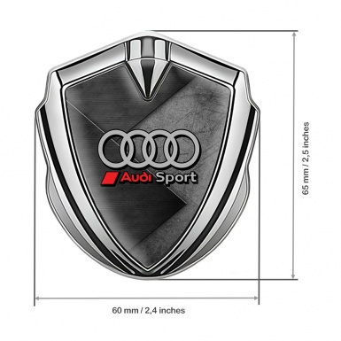 Audi Emblem Self Adhesive Silver Tarmac Texture Racing Rings Edition