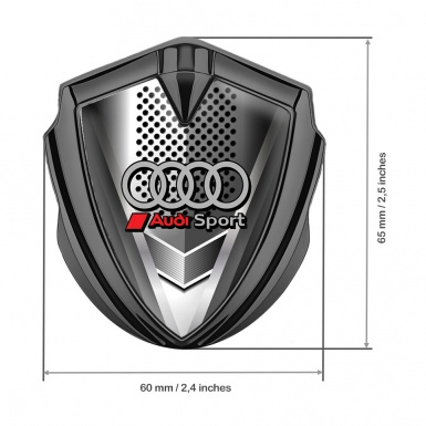 Audi Bodyside Domed Emblem Graphite Front Grille Grey Classic Rings