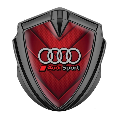 Audi Metal Emblem Self Adhesive Graphite Vertical Pattern Sport Logo
