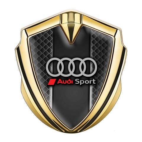 Audi Emblem Fender Badge Gold Dark Cells Effect Sport Logo