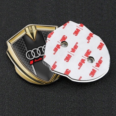 Audi Emblem Fender Badge Gold Dark Cells Effect Sport Logo
