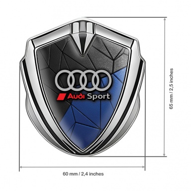 Audi Emblem Trunk Badge Graphite Black Blue Mosaic Sport Rings