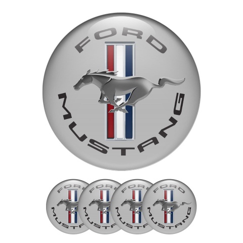 Ford Mustang Silicone Stickers for Wheel Center Cap Grey