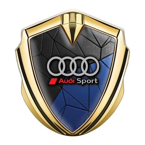 Audi Emblem Trunk Badge Gold Black Blue Mosaic Sport Rings