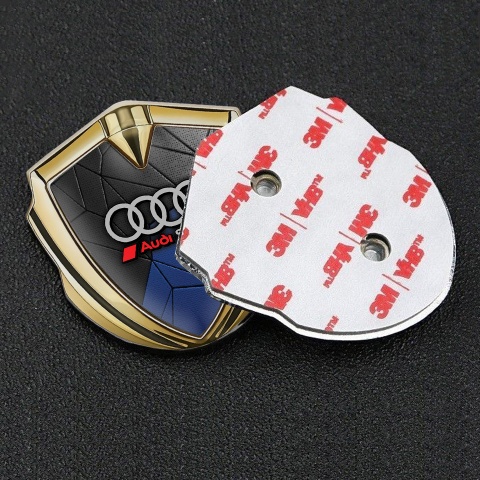 Audi Emblem Trunk Badge Gold Black Blue Mosaic Sport Rings