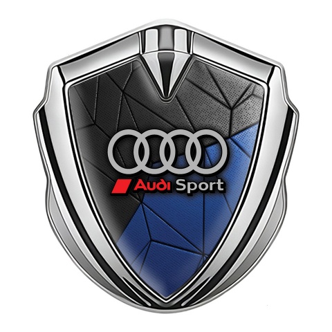 Audi Emblem Trunk Badge Silver Black Blue Mosaic Sport Rings