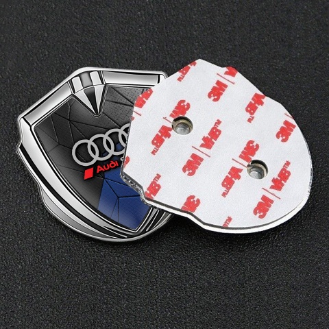 Audi Emblem Trunk Badge Silver Black Blue Mosaic Sport Rings