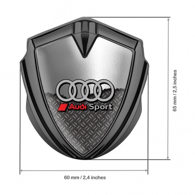 Audi Bodyside Emblem Badge Graphite Torn Sheet Grey Sport Rings