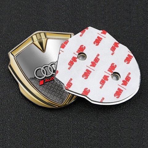 Audi Bodyside Emblem Badge Gold Torn Sheet Grey Sport Rings