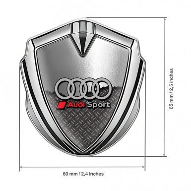 Audi Bodyside Emblem Badge Silver Torn Sheet Grey Sport Rings