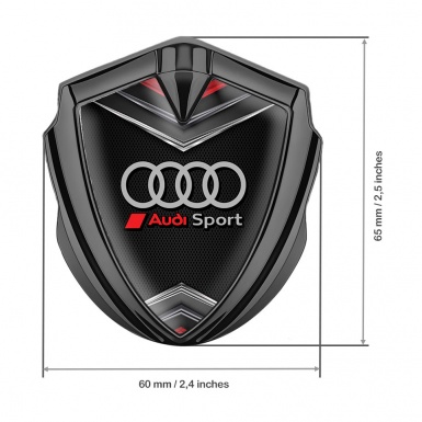 Audi Emblem Car Badge Graphite Fine Mesh Chrome Elements Sport Logo