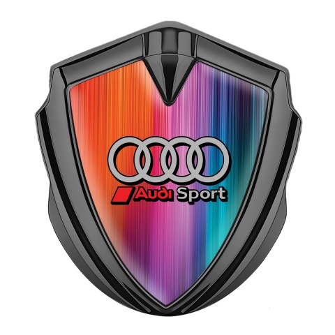 Audi Metal Emblem Self Adhesive Graphite Color Texture Sport Logo