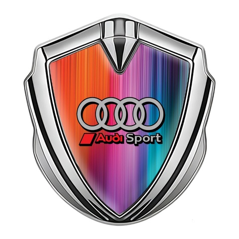Audi Metal Emblem Self Adhesive Silver Color Texture Sport Logo