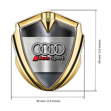 Audi Bodyside Badge Self Adhesive Gold Brushed Steel Sport Edition
