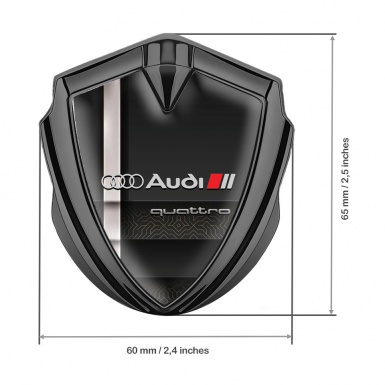 Audi Emblem Trunk Badge Graphite Modern Stripe Quattro Style Design