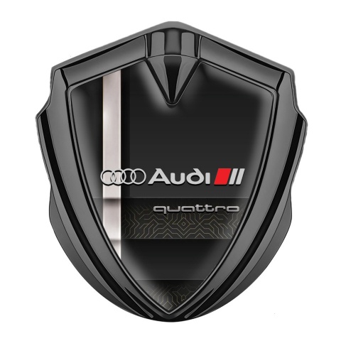 Audi Emblem Trunk Badge Graphite Modern Stripe Quattro Style Design
