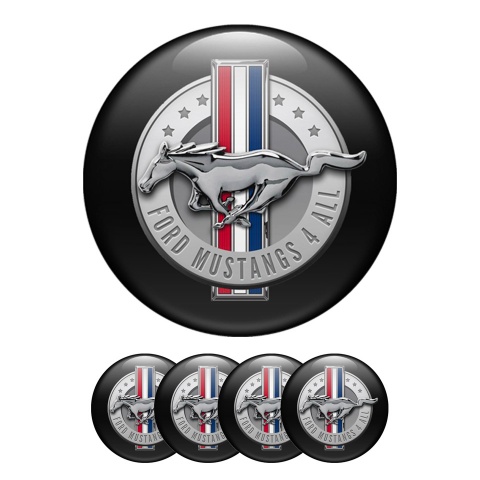 Ford Mustang 4 All Silicone Stickers Black