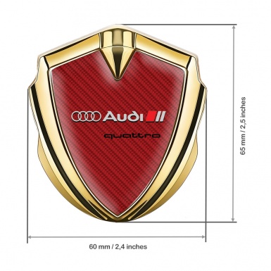 Audi Quattro Bodyside Emblem Badge Gold Red Carbon Grey Logo