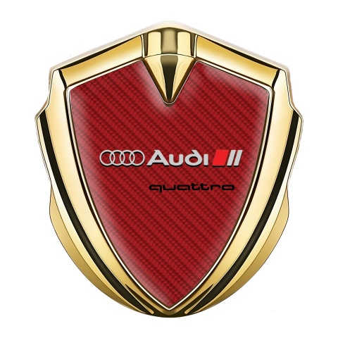 Audi Quattro Bodyside Emblem Badge Gold Red Carbon Grey Logo