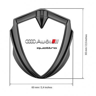 Audi Emblem Car Badge Graphite White Background Quattro Edition