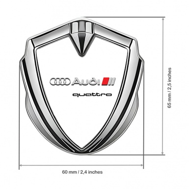 Audi Emblem Car Badge Silver White Background Quattro Edition