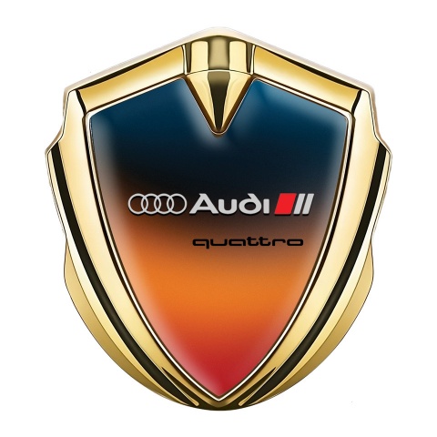 Audi Emblem Ornament Gold Gradient Texture Black Quattro Characters
