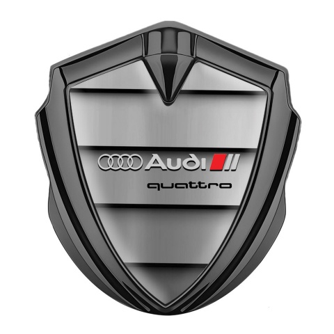Audi Bodyside Emblem Self Adhesive Graphite Shutter Effect Quattro Edition