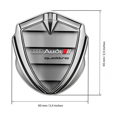 Audi Bodyside Emblem Self Adhesive Silver Shutter Effect Quattro Edition