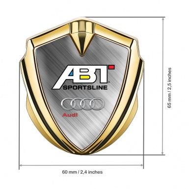 Audi Badge Self Adhesive Gold Brushed Aluminum ABT Sportsline
