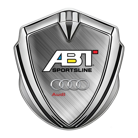 Audi Badge Self Adhesive Silver Brushed Aluminum ABT Sportsline