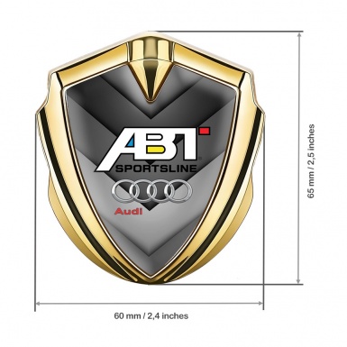 Audi Emblem Badge Self Adhesive Gold Grey Elements ABT Tuning