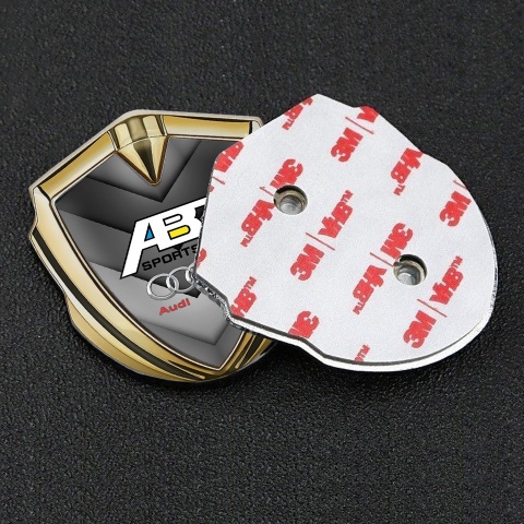 Audi Emblem Badge Self Adhesive Gold Grey Elements ABT Tuning