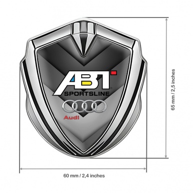 Audi Emblem Badge Self Adhesive Silver Grey Elements ABT Tuning