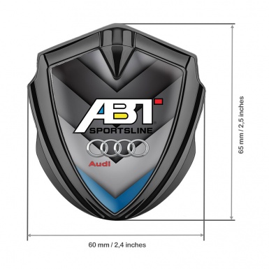 Audi Emblem Fender Badge Graphite Blue Fragment ABT Sportsline
