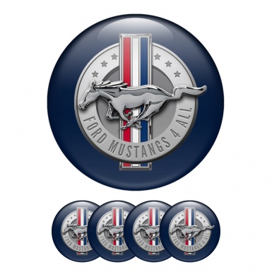 Ford Mustang 4 All Silicone Stickers Navy